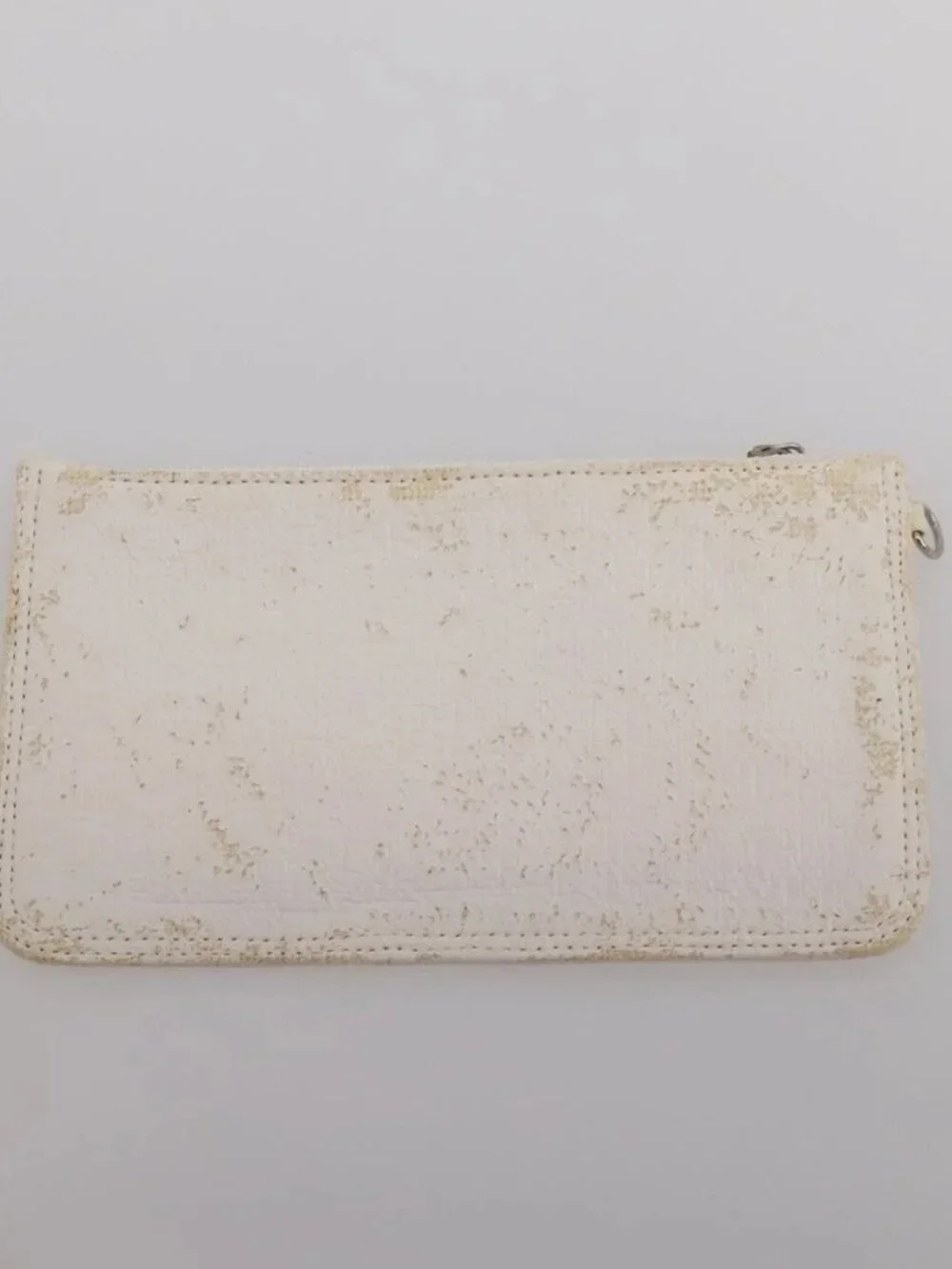 CHANEL Paris Biarritz GM Hand Bag Canvas White Silver CC Auth 185503